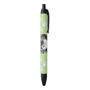 Stylo Noir Peinture de chat de Tuxedo - Cute Original Cat Art