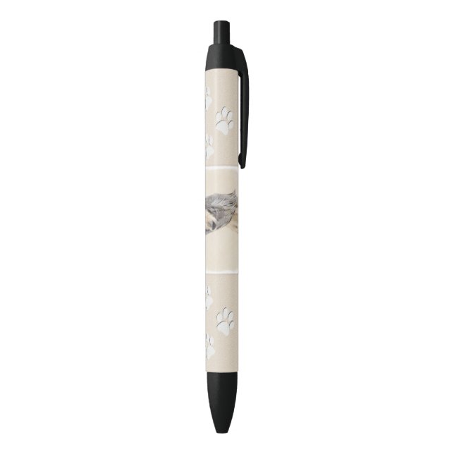 Stylo Noir Peinture de Saluki (faon) - art original mignon de (Bas (Vertical))
