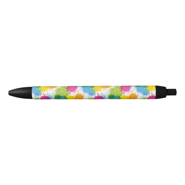 Stylo Noir Peinture design colorée (Devant)