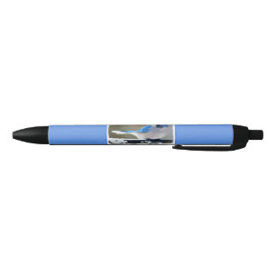 Stylo Noir Peinture Jay Bleu - Art Oiseau Original