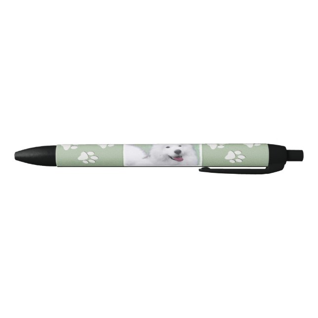 Stylo Noir Peinture Samoyed - Cute Original Chien Art (Bas)
