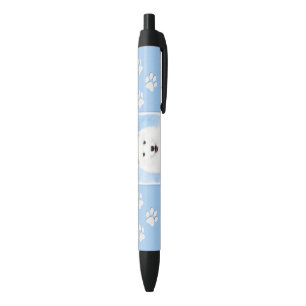 Stylo Noir Peinture Samoyed Puppy - Jolie Art Original Chien