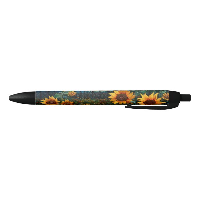Stylo Noir Peinture Tournesols de Van Gogh (Bas)