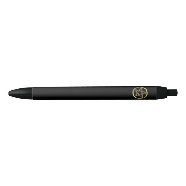 Stylo Noir Pentagramme doré (Devant)