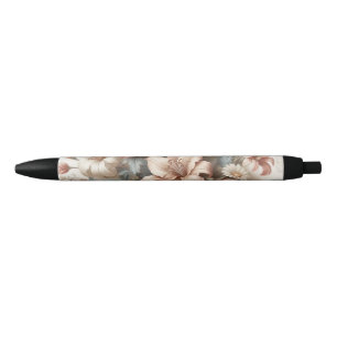 Stylo Noir Perfection florale ancienne légère