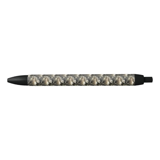 Stylo Noir Perles dorées (Devant)