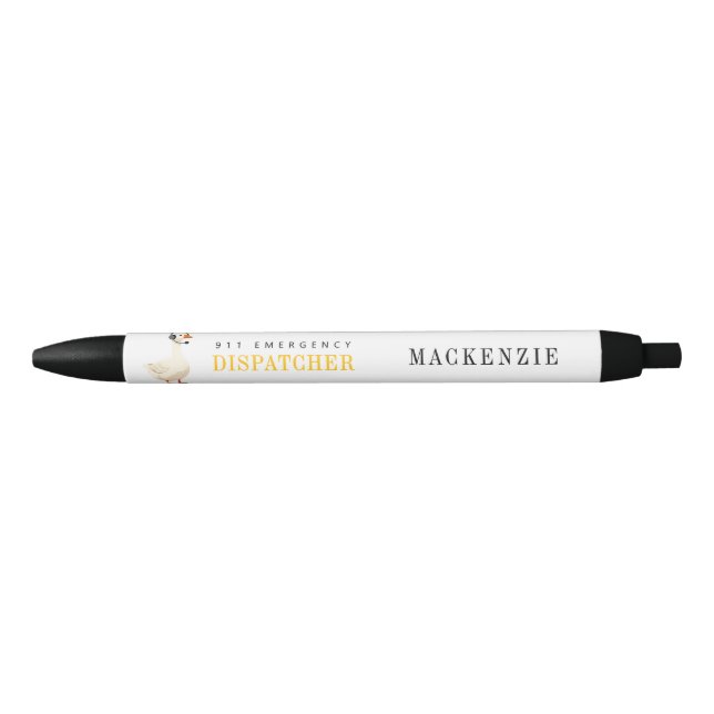 Stylo Noir Personalized 911 Dispatcher Goose With Headset (Devant)