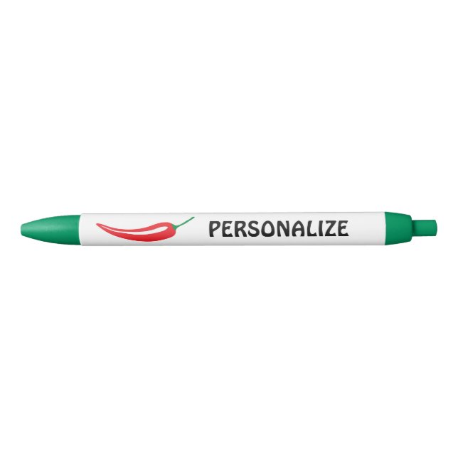 Stylo Noir Personalized red chili pepper writing pens (Devant)