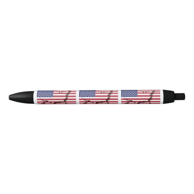 Stylo Noir Personnalisable | Patriotique | Drapeau des États- (Devant)