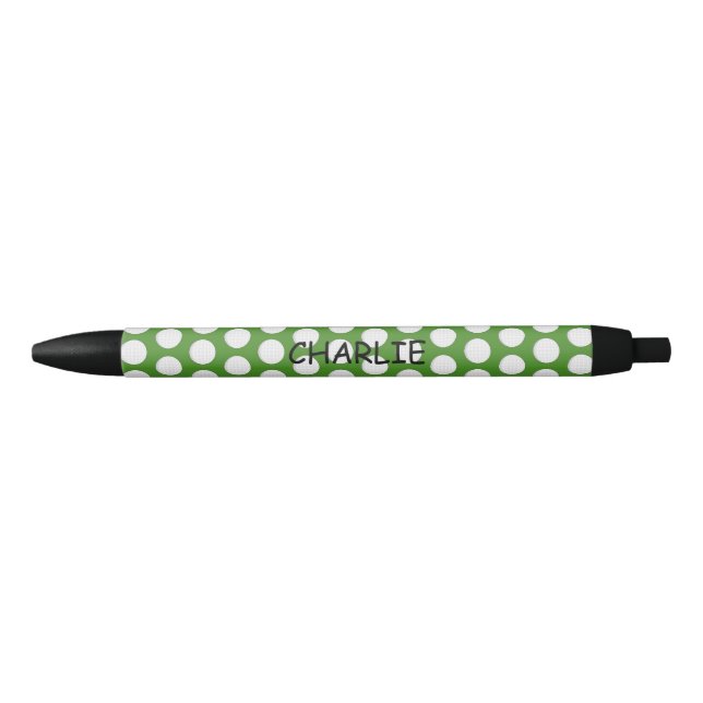 Stylo Noir Personnaliser le Motif de balle de golf (Devant)