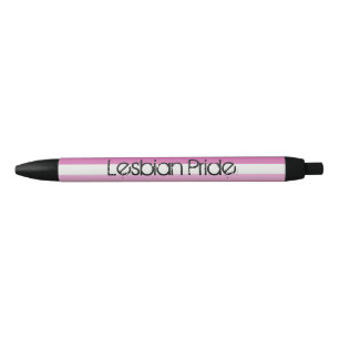 Stylo Noir Personnaliser Rainbow Pen - Lesbian Pride