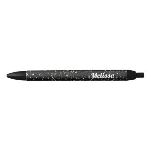 Stylo Noir Personnalisez les étincelles brillantes noires et