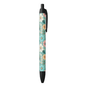 Stylo Noir Pétales Pastels