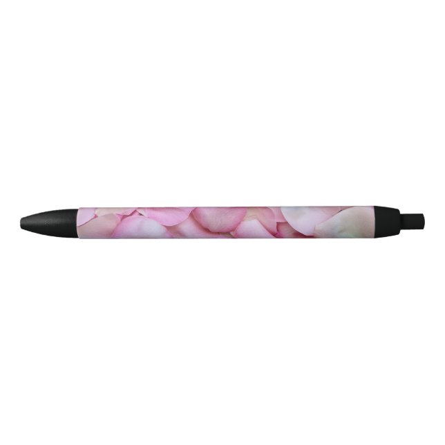 Stylo Noir Pétales roses (Devant)