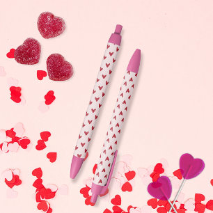 Stylo Noir Petit coeur rouge, Saint Valentin