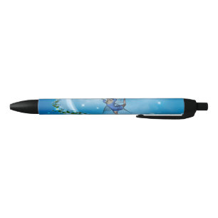 Stylo Noir Petite fée dansant sur la lune
