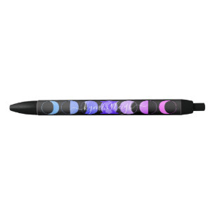 Stylo Noir Phases de Lune Noire Glam Pastel Purple Nom du mon