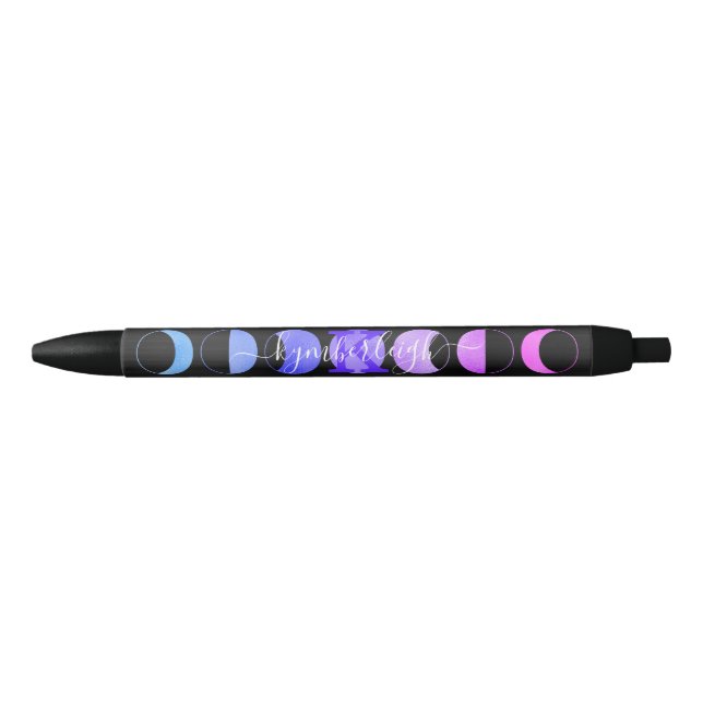 Stylo Noir Phases de Lune Noire Glam Pastel Purple Nom du mon (Devant)