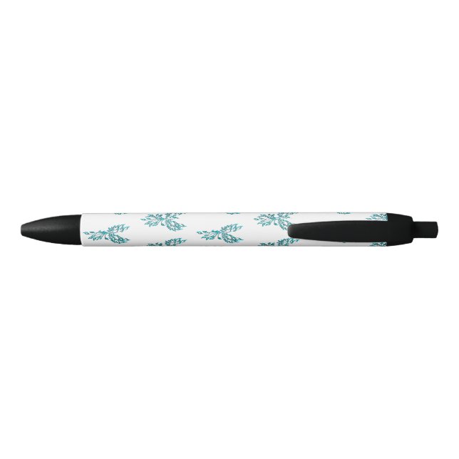Stylo Noir Phoenix bleu se lève sur blanc (Dos)