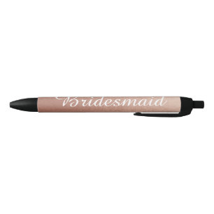 Stylo Noir Photo personnalisé en or rose