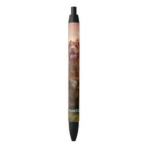 Stylo Noir Photo personnalisée avec le nom de votre chien