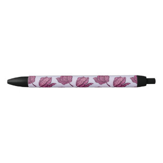Stylo Noir Physalis rose Fleur Motif Pastel Botanique