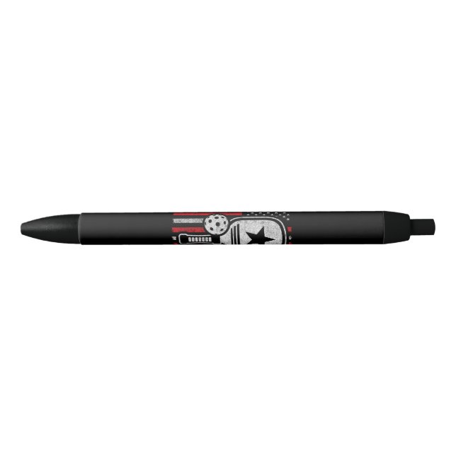 Stylo Noir Pickleball Player - American Flag Pickleball - Pic (Devant)