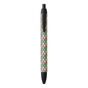 Stylo Noir Pièce de puzzle rouge rouge de Noël Motif