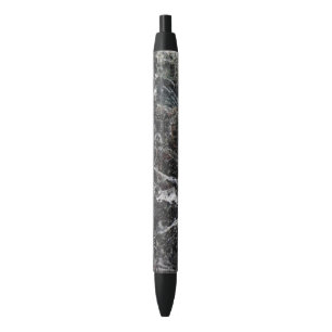 Stylo Noir Pierre De Marbre Gris Et Gris Fumé
