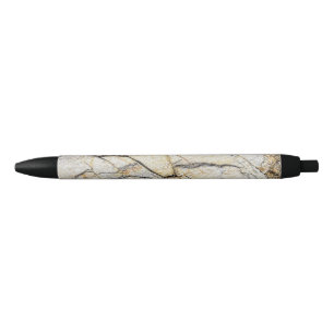 Stylo Noir Pierre de marbre texturée marron et noire