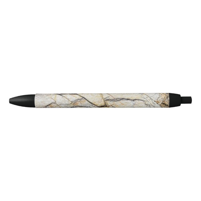 Stylo Noir Pierre de marbre texturée marron et noire (Devant)
