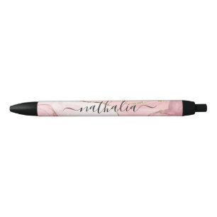 Stylo Noir Pile Parties scintillant or Rose classique