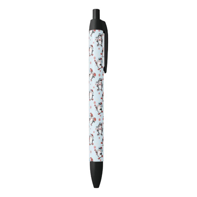 Stylo Noir Pingouin de vacances (Bas (Vertical))