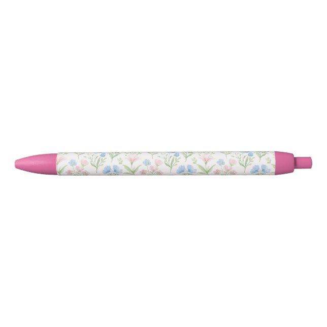 Stylo Noir Pink and Blue Grandmillennial Floral (Devant)