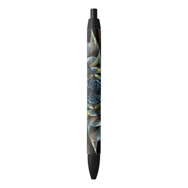 Stylo Noir Pinwheel Art Abstrait (devant Vertical)