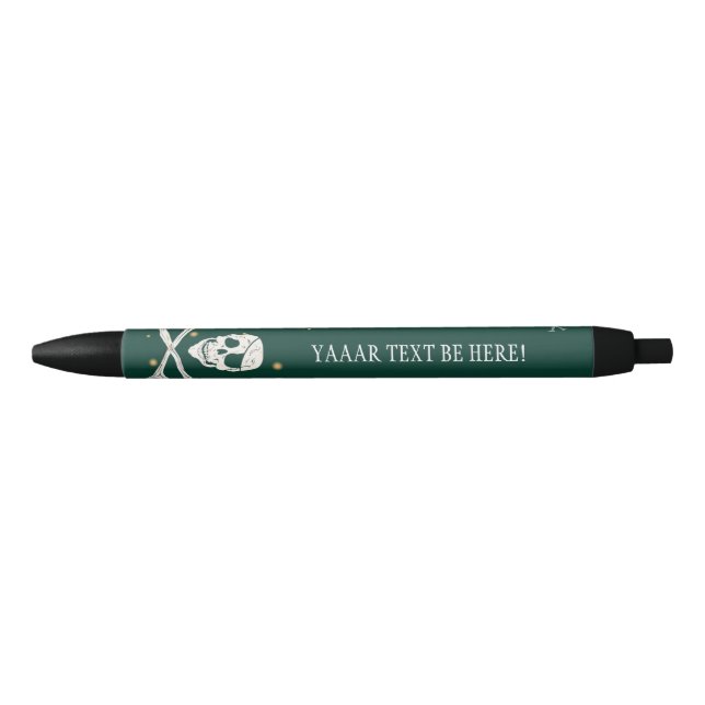 Stylo Noir Pirate Pen Crâne Crossbones (Devant)