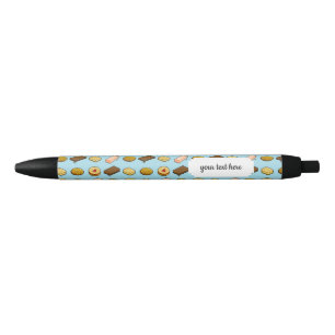 Stylo Noir Pixel Art savoureux Cookie Biscuit Motif