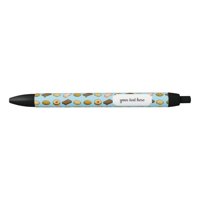 Stylo Noir Pixel Art savoureux Cookie Biscuit Motif (Devant)