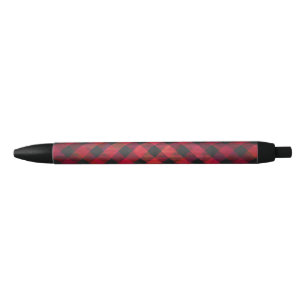 Stylo Noir Plaid Checkered rouge et noir