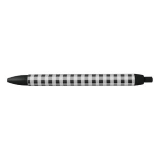 Stylo Noir Plaid de buffle noir et blanc