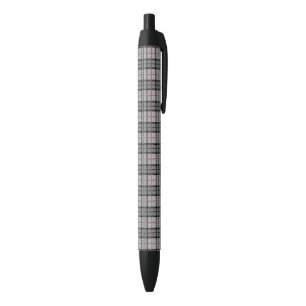 Stylo Noir Plaid de pixel dans le gris avec la rayure rouge