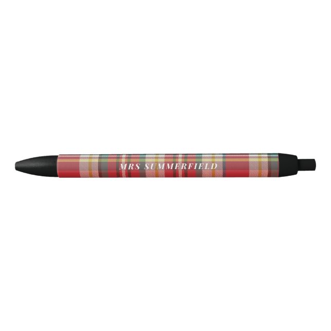 Stylo Noir Plaid Prof Élémentaire Rustique Élégant (Devant)