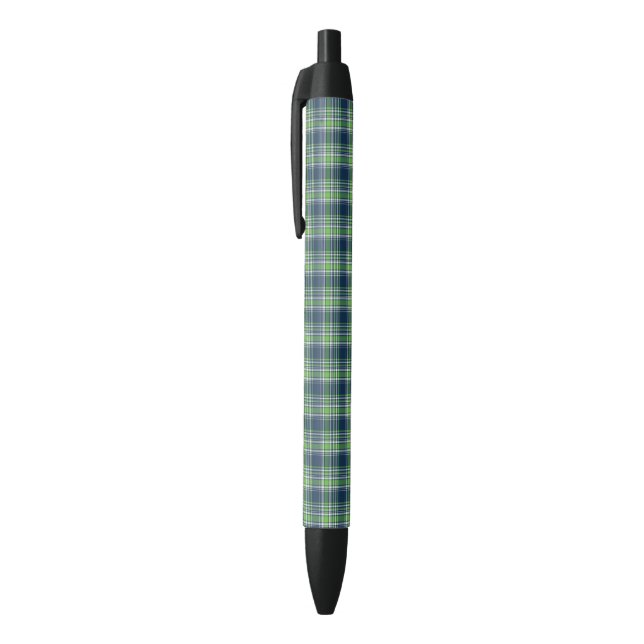 Stylo Noir Plaid sportif bleu et vert (Haut (Vertical))
