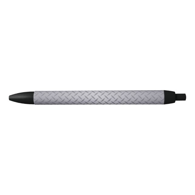 Stylo Noir Plaque de diamant gris acier (Devant)