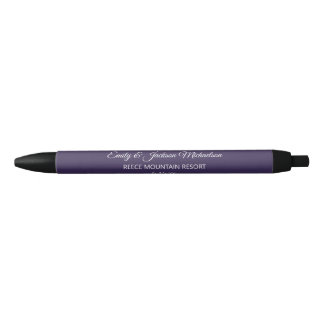 Stylo Noir Plum violet Mariage mariée Groom cadeau invité