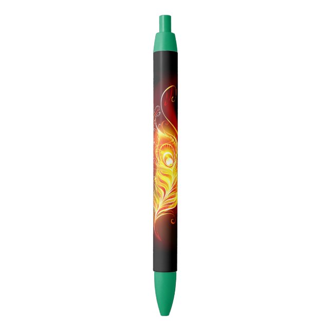 Stylo Noir Plumes de paquetage de feu (devant Vertical)