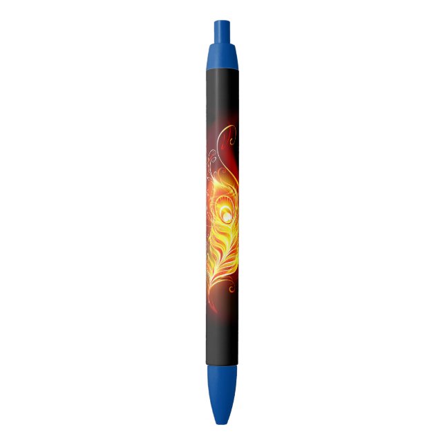 Stylo Noir Plumes de paquetage de feu (devant Vertical)