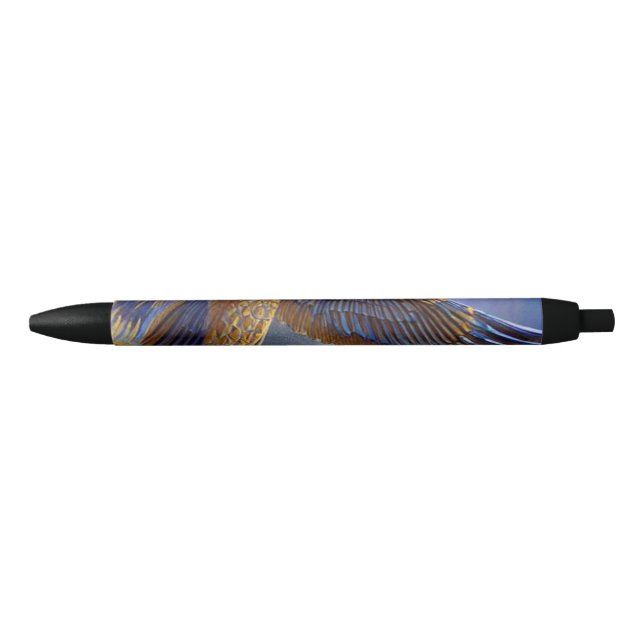 Stylo Noir Plumes d'or (Devant)