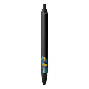 Stylo Noir Poing serré augmenté avec le drapeau suédois