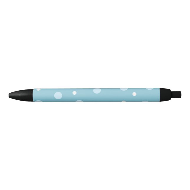 Stylo Noir Points bleus et blancs tendance (Devant)